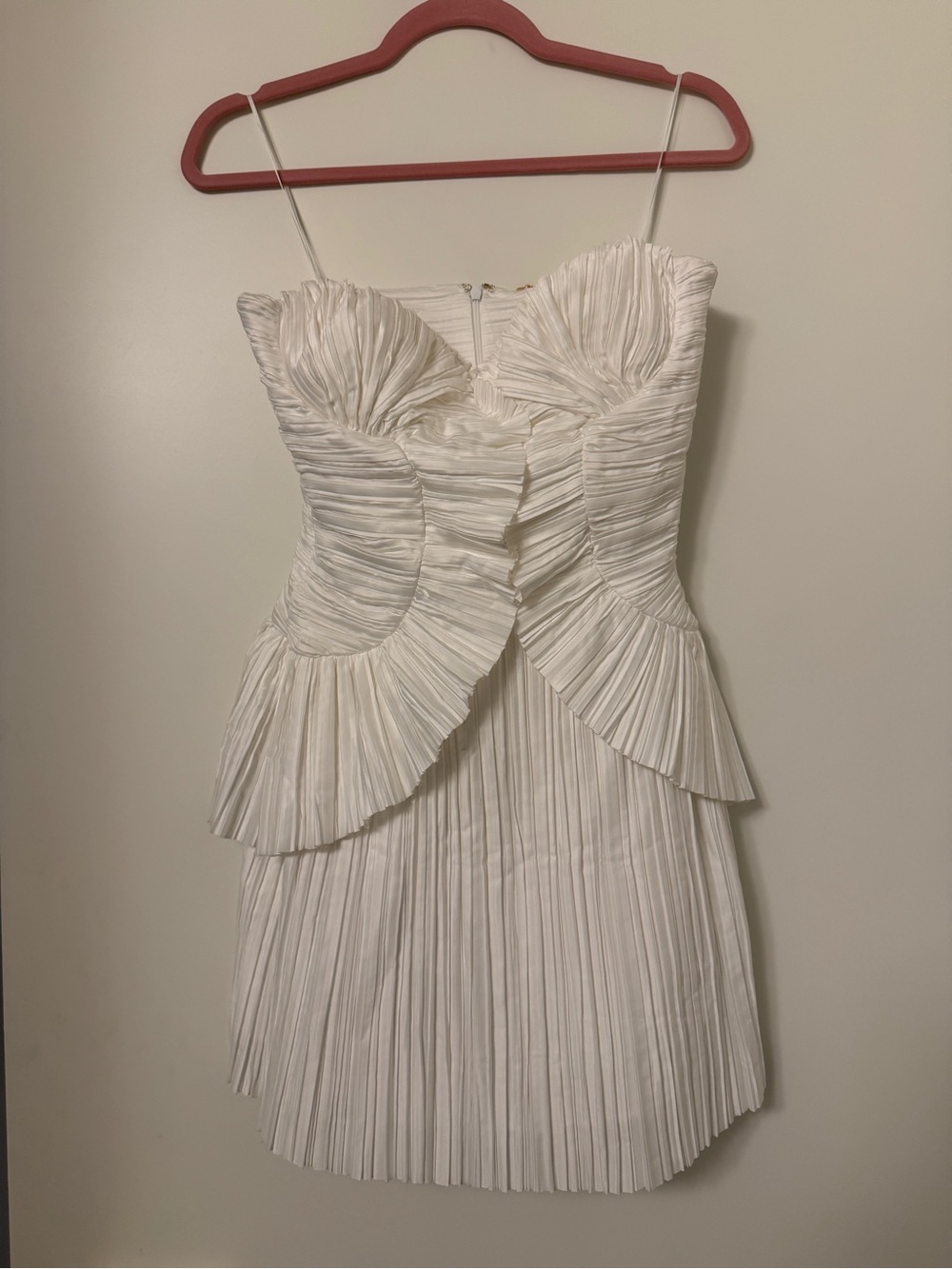 NTW Cult Gaia White Pleated Strapless Bustier Cocktail Dress with Bag - Picture 2 of 5